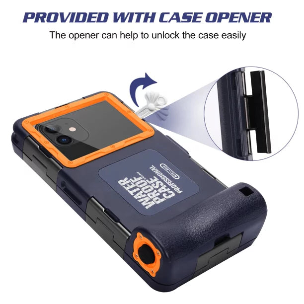 UrbanX Professional [15m/50ft] Swimming Diving Surfing Snorkeling Photo Video Waterproof Protective Case Underwater Housing for LG X venture And all Phones Up to 6.9 Inch LCD with Lanyard