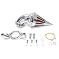 Krator Motorcycle Chrome Spike Air Cleaner Intake Filter Compatible with Harley-Davidson CVO Custom Applications