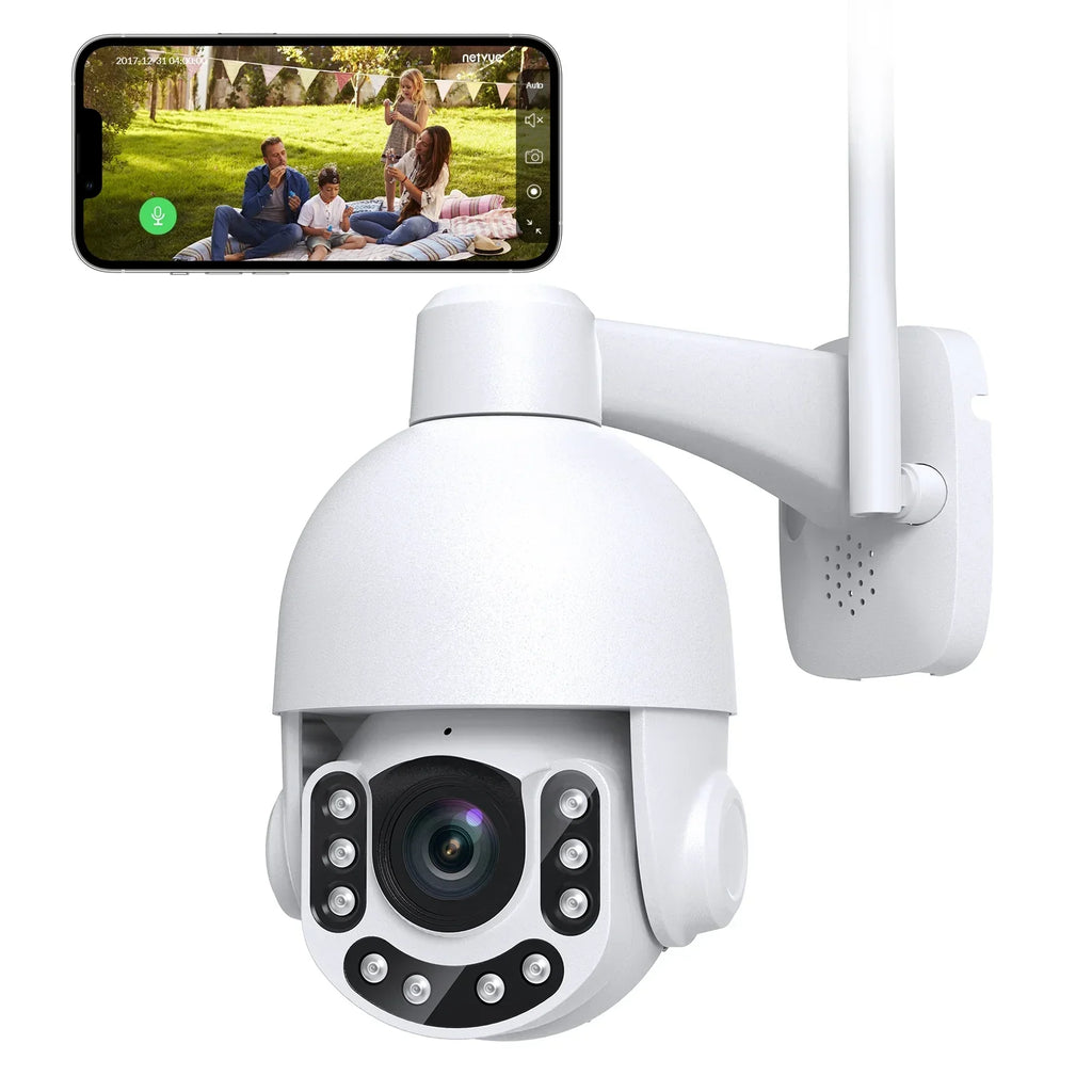 Netvue Outdoor Security Camera, 2K 3MP Home Surveillance Camera, PTZ Security Camera with Wifi Connection