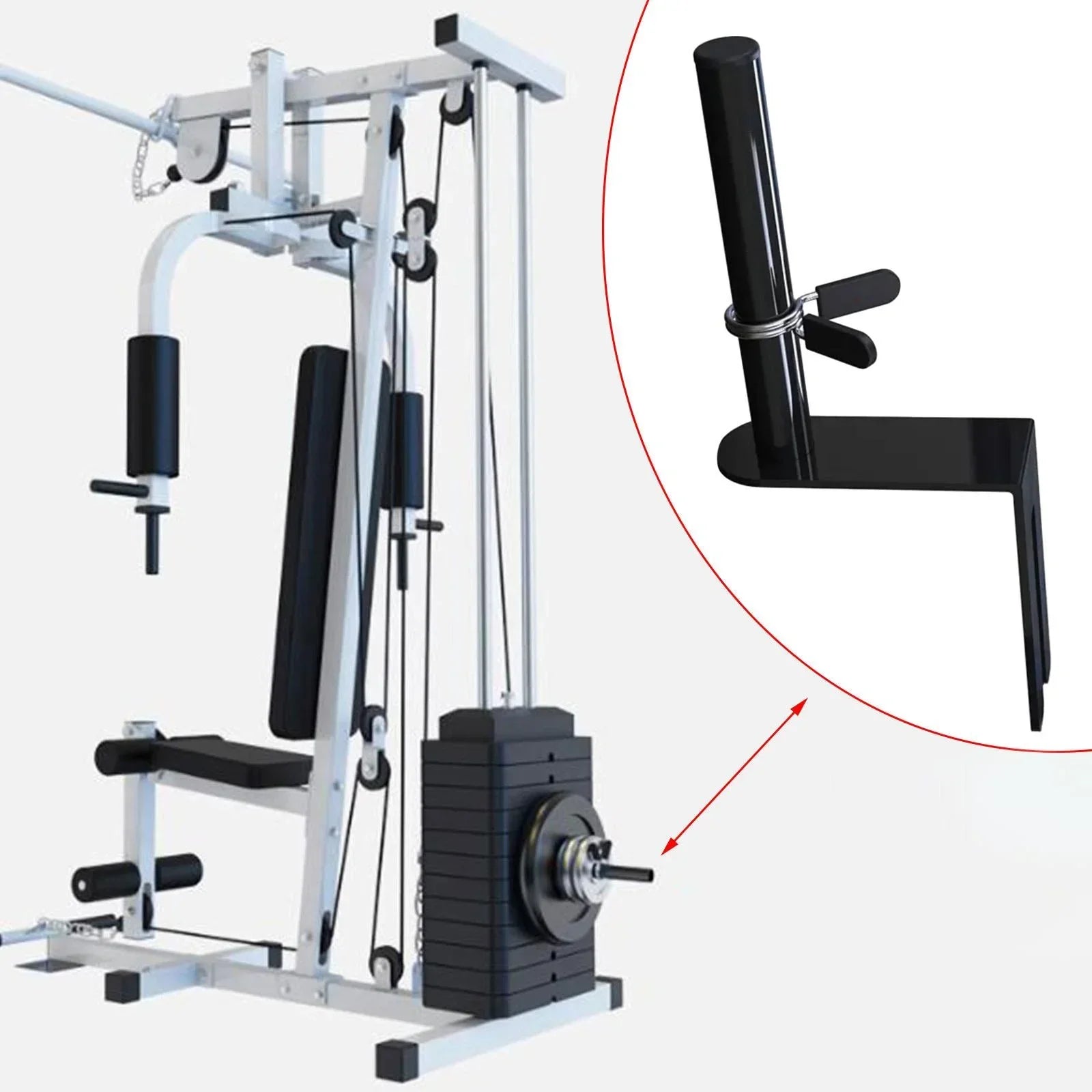 funtasica Gym Weight Stack Extender Weight Stack Pin Exercise Machine Fitness Equipment Add Weight Weight Loading Pin for Weightlifting