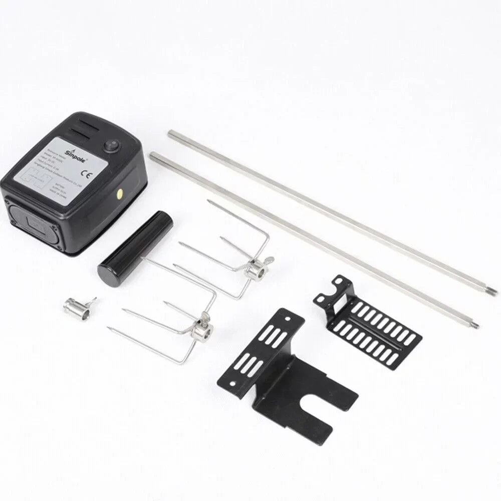 Electric Rotisserie BBQ Grill Roaster Spit Rod Outdoor Barbecue Motor Kit Stainless Steel