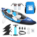 WHDZ 2 Person Inflatable Kayak for Adults Polyester Travel Entertainment Small River or Lake Blue