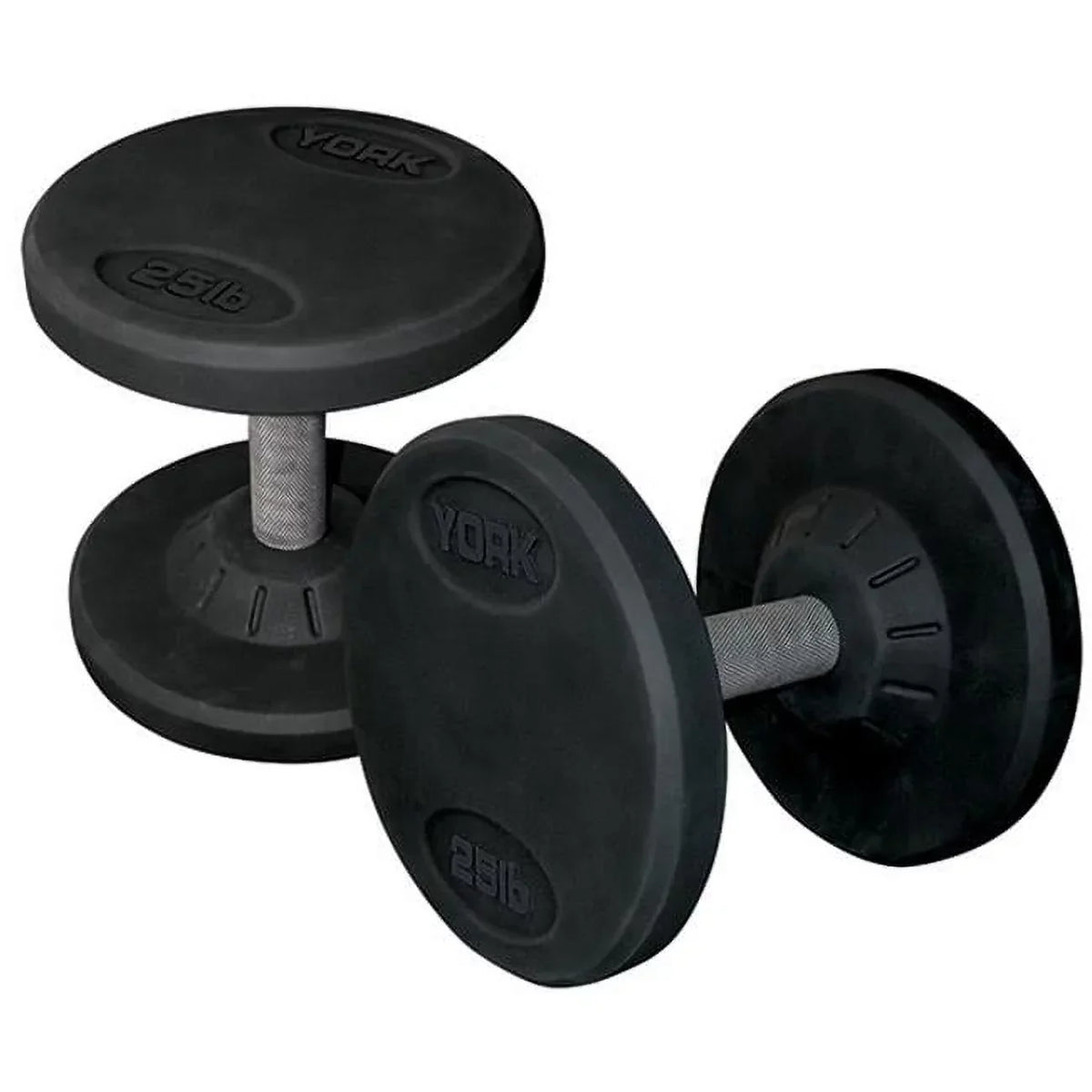 York Barbell 26126 Rubber Pro Style Dumbbell, Set of 2 - 135 lbs