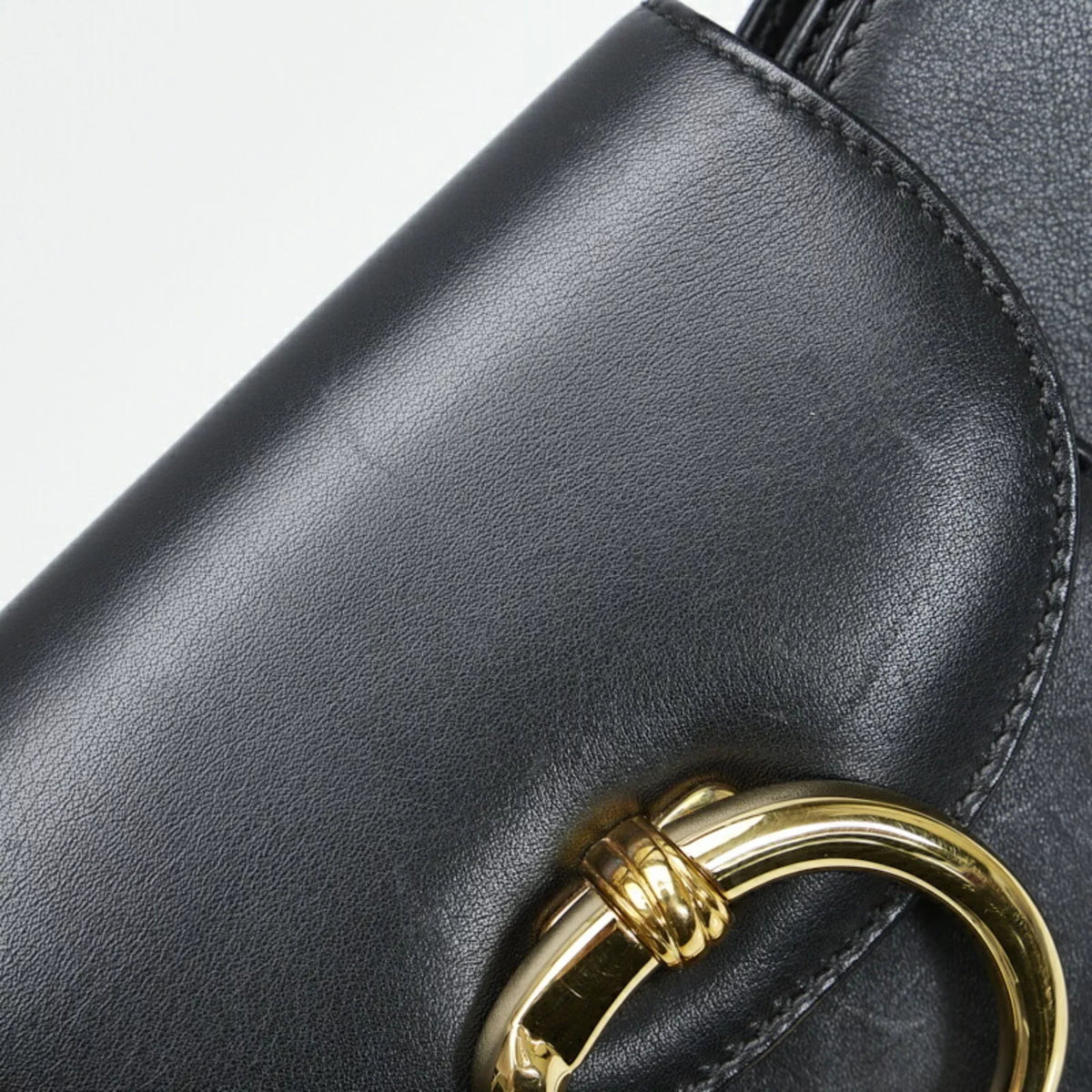 Pre-Owned Cartier Panthère handbag black gold leather ladies CARTIER (Good)