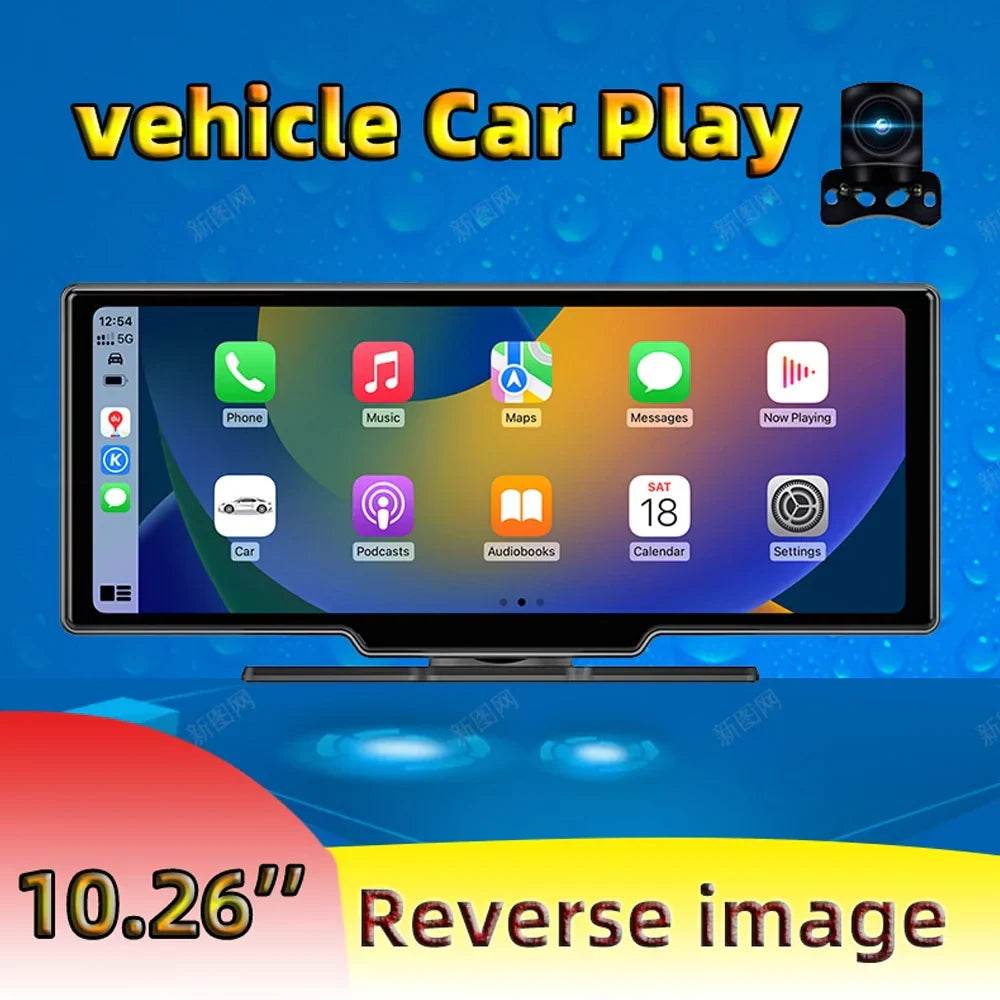ammoon Multi language Car Video Recorder BT AUX Car Console, Front and Rear Dual Cameras, Mobilephone Control