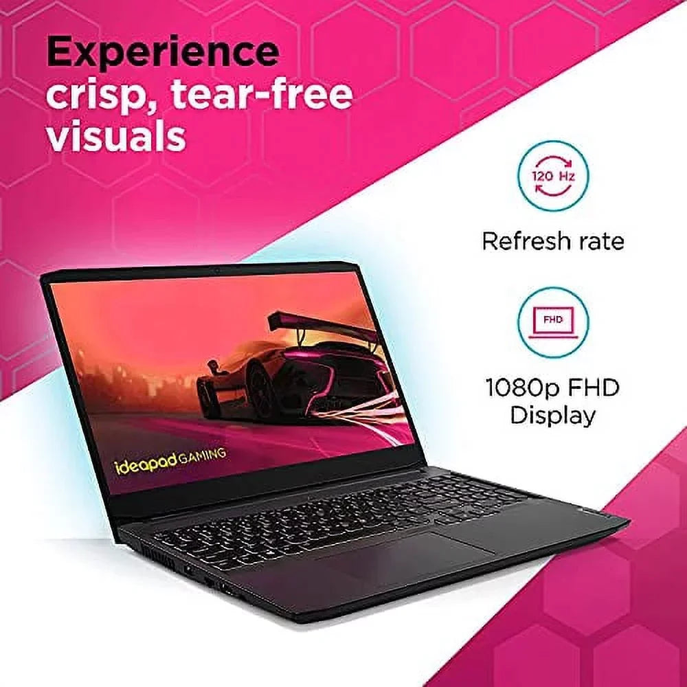 2022 Newest Lenovo IdeaPad 3 Gaming Laptop, 15.6" FHD 120Hz IPS Display, AMD Ryzen 5 5600H (Beats i7-10700), NVIDIA GeForce GTX 1650, 64GB RAM, 2TB SSD, Backlit Keyboard, Windows 11