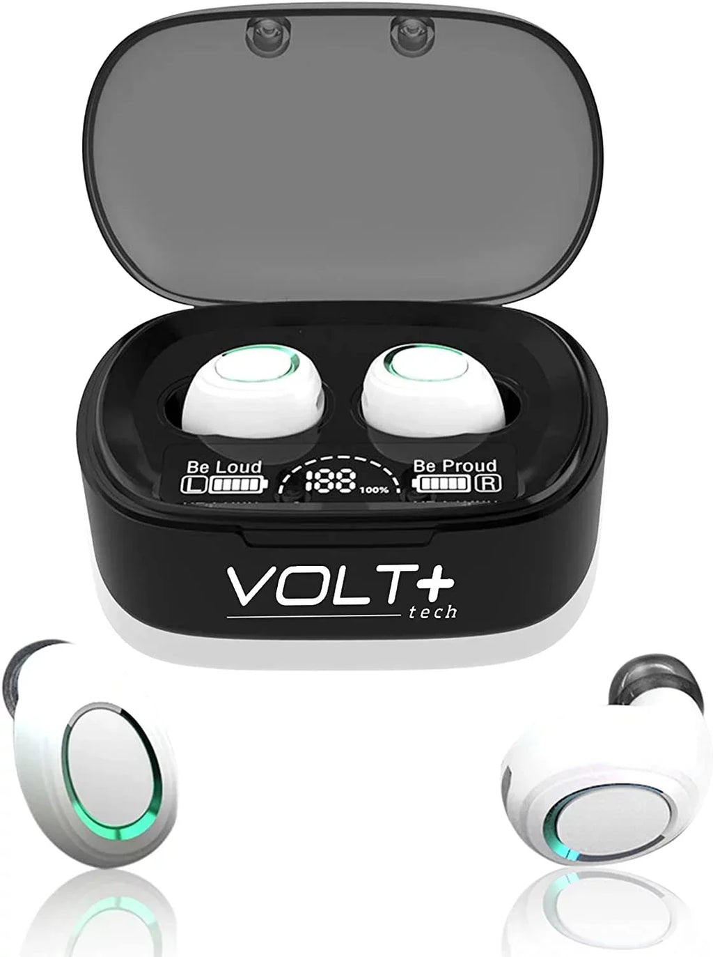 Wireless V5.1 PRO Earbuds Compatible with Samsung Galaxy S21+ 5G/Plus/Ultra IPX3 BlueTooth Touch Waterproof / Sweatproof / Noise Reduction with Mic (White)