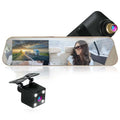 Pyle PLCM4567 - HD 1080p Touchscreen Vehicle Dual DVR Dash Cam - Camera & Monitor System with Waterproof Backup Cam, Night Vision, 4.3’’ Display