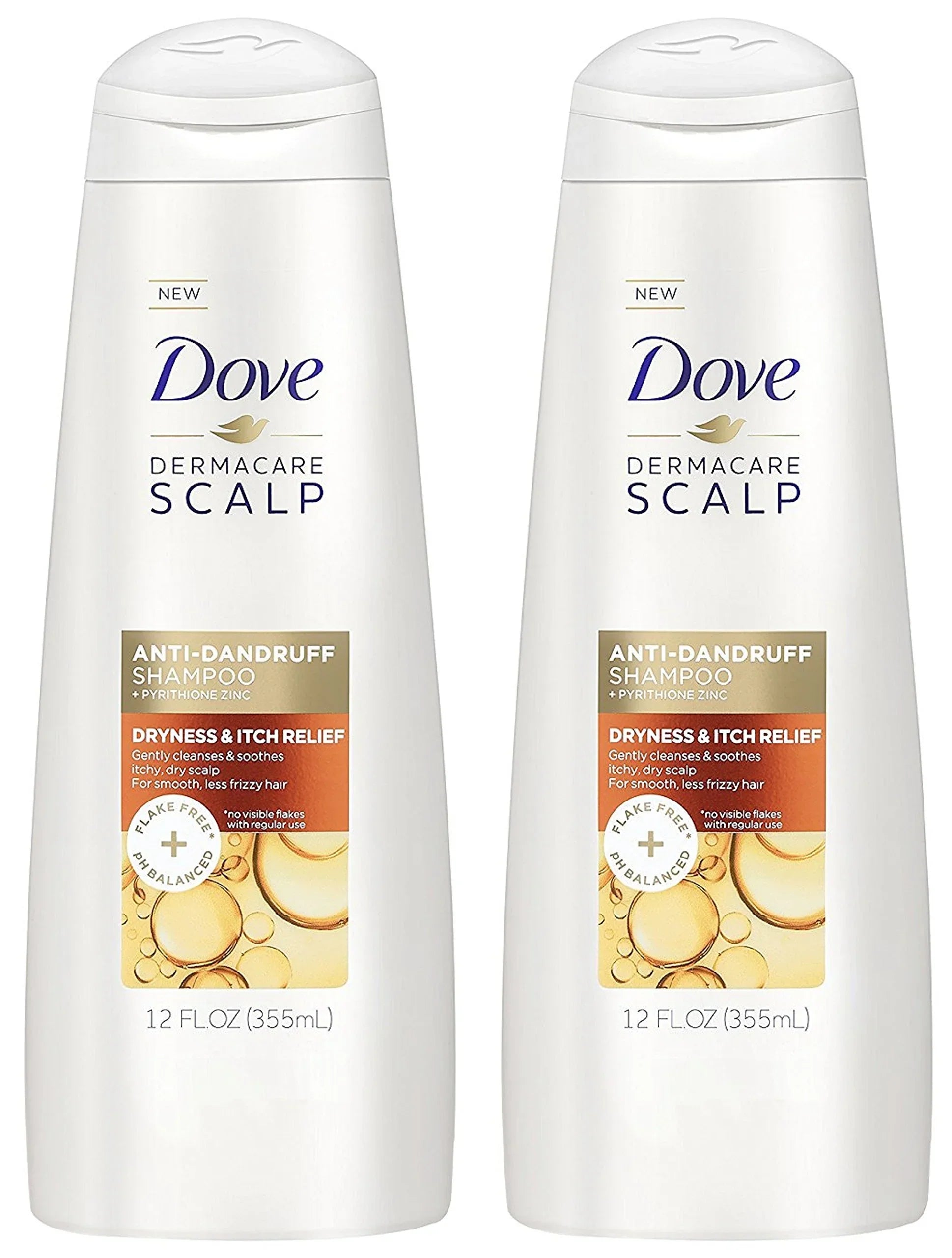 Dove Dermacare Scalp - Anti-Dandruff Shampoo - Dryness & Itch Relief - 12 Fl Oz (Pack Of 2)