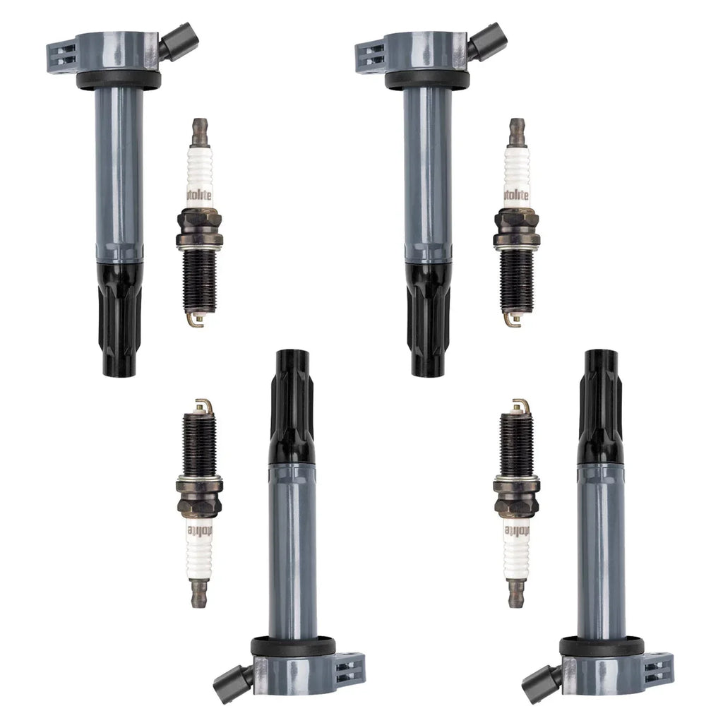 4 Ignition Coils and 4 Autolite Spark Plugs Compatible with 2007-2019 Lexus ES300h ES350 LX570 UF487