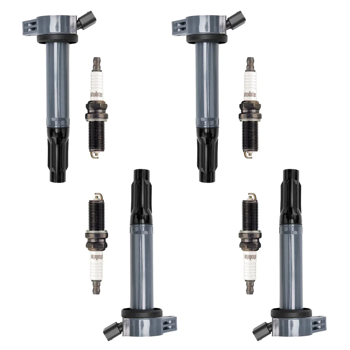 4 Ignition Coils and 4 Autolite Spark Plugs Compatible with 2007-2019 Lexus ES300h ES350 LX570 UF487