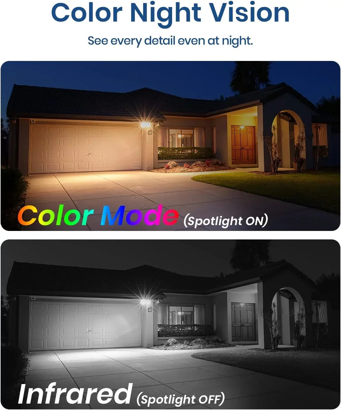 Solar Wireless Security Cameras Outdoor with Spotlight & Siren Alarm, 2K Color Night Vision, 2-Way Talk,Wifi Outdoor Camera with AI Motion Detection Work with Alexa