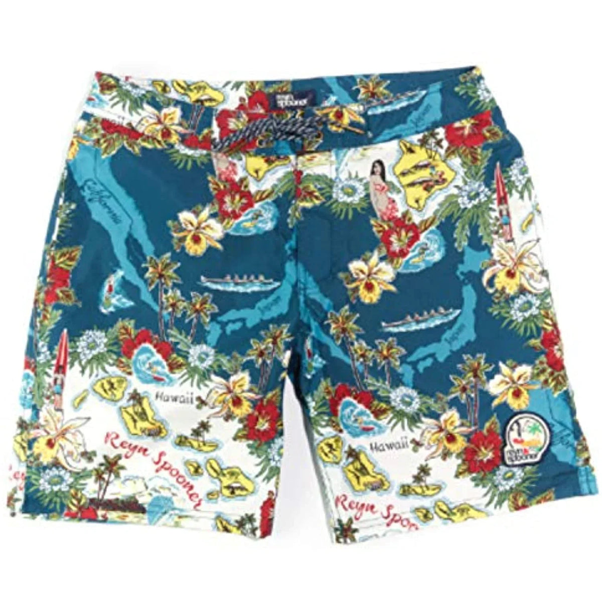 Reyn Spooner Men's Status Oceanic Boardshort, Black, 36