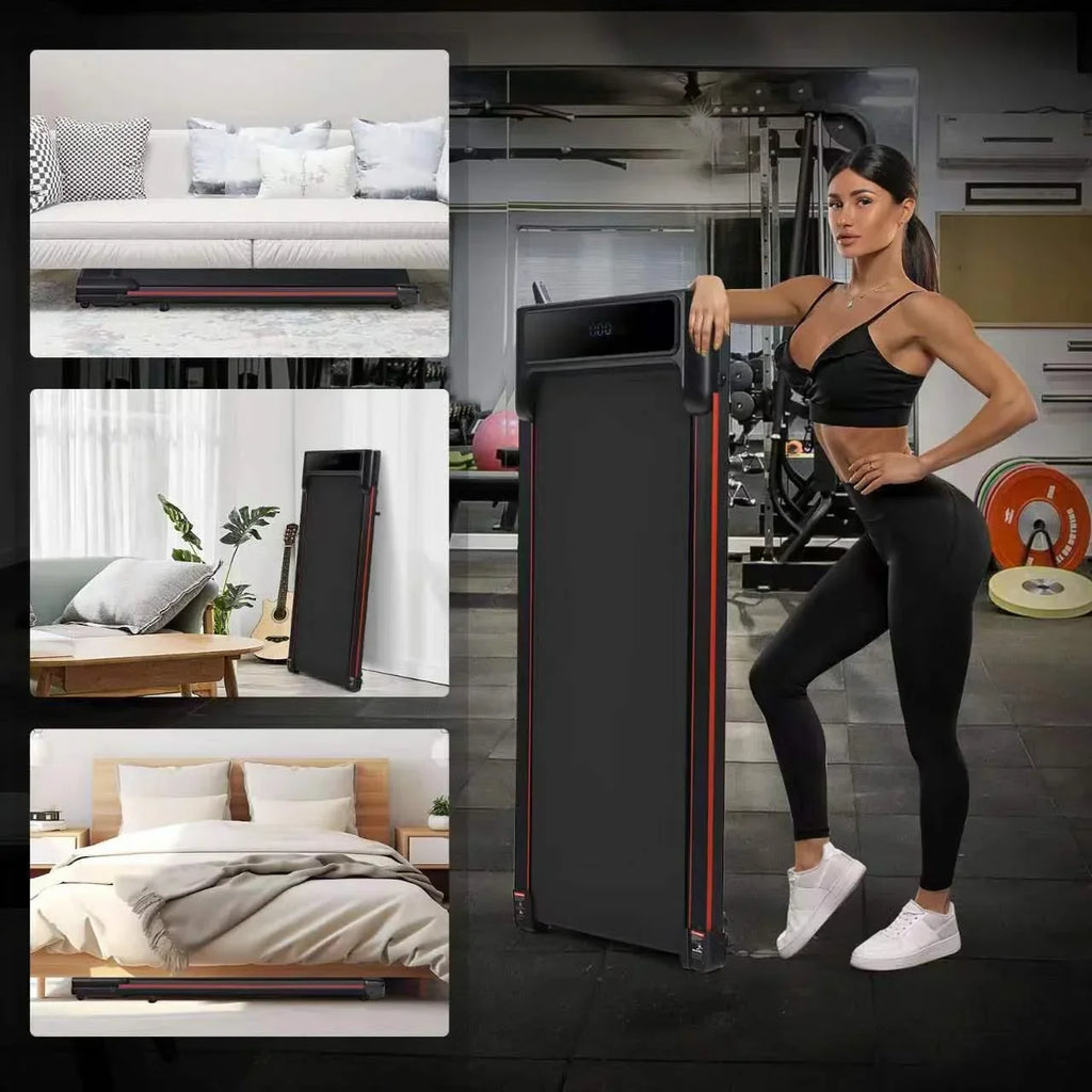 Seizeen Portable Walking Pad, 47''L Under Desk Treadmill Small Size for Home Office, 0.6-3.8MPH Speed for Walking & Jogging, 300lbs Capacity, LED Display, Remote Control