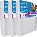 16x25x3 Air Filter MERV 13 Comparable to MPR 1500 - 2200 & FPR 9 Compatible with Lennox X0581 Air Filter 3 Pack by AIRX FILTERS WICKED CLEAN AIR.