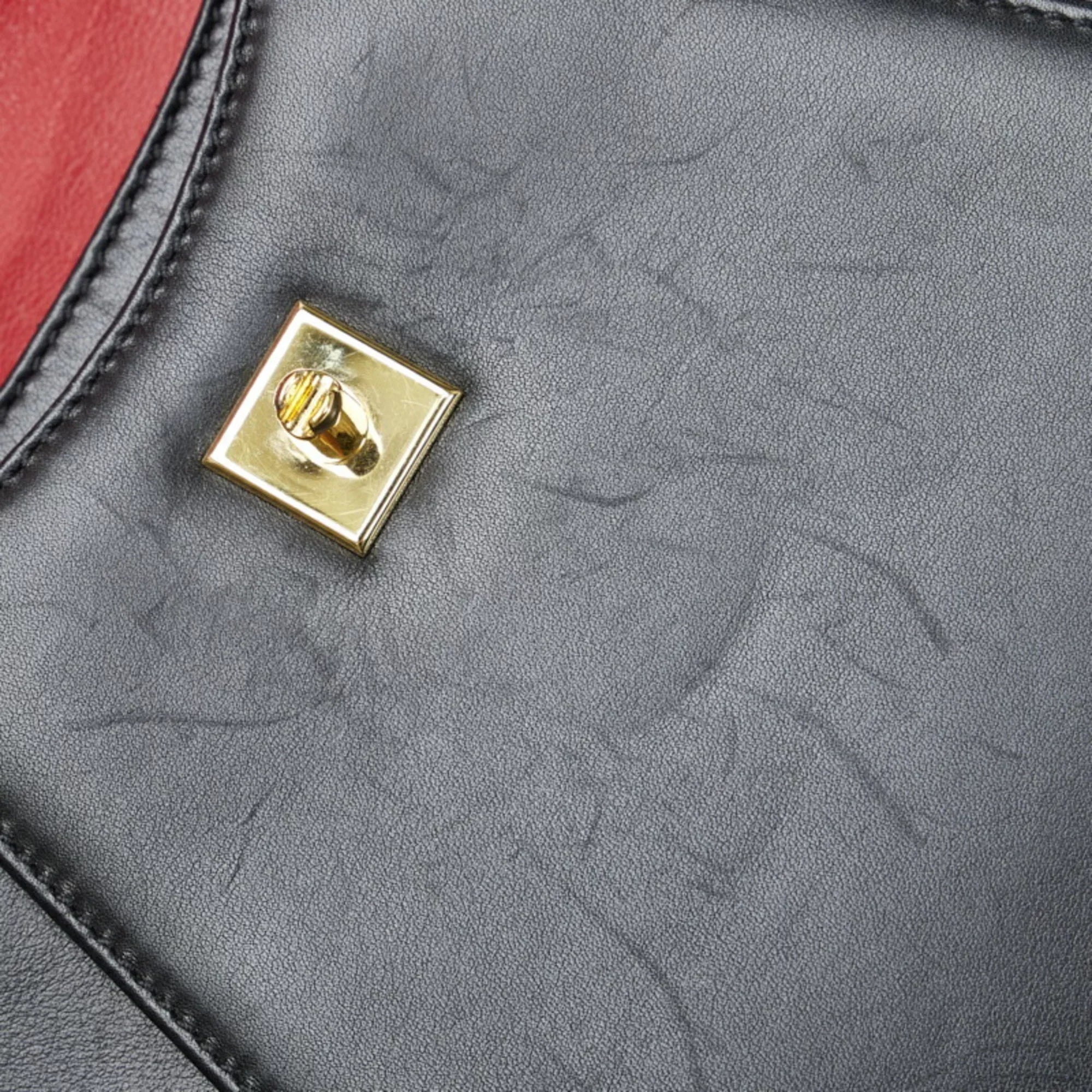 Pre-Owned Cartier Panthère handbag black gold leather ladies CARTIER (Good)