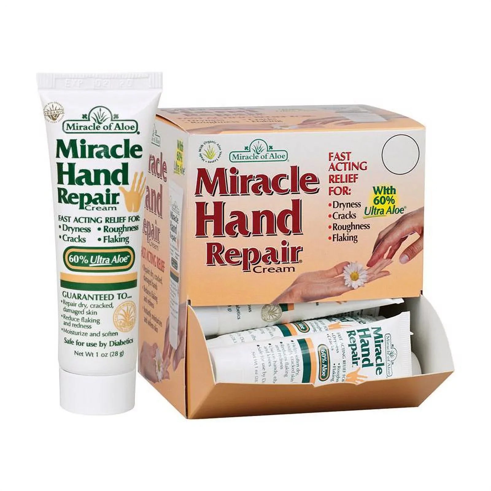 Miracle of Aloe 42391 Hand Repair Cream, 60% Aloe, 1-oz. - Quantity 12