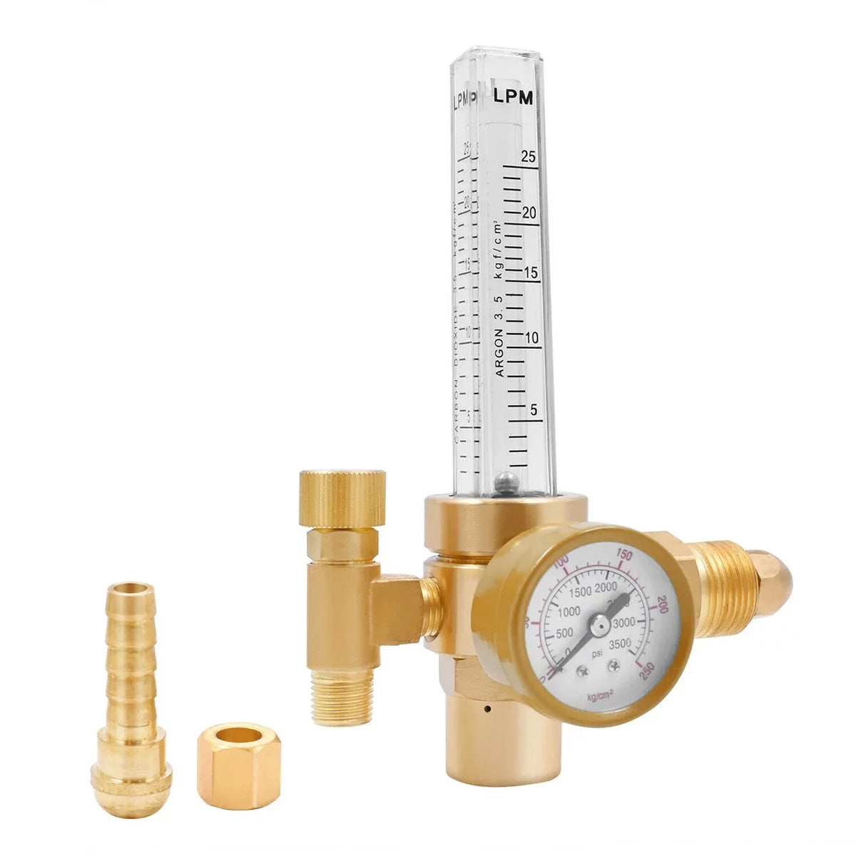 HITBOX Argon CO2 CGA 580 MIG TIG Welder Flow Meter Welding Gas Regulator Gauge with Box