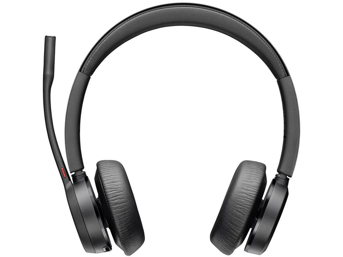 Poly Voyager 4320 USB-A Headset - Siri, Google Assistant - Stereo, Mono - USB Type A, USB Type C - Wireless - Bluetooth - 300 ft - 20 Hz - 20 kHz - On-ear - Binaural - Ear-cup - 4.92 ft Cable - Ele...