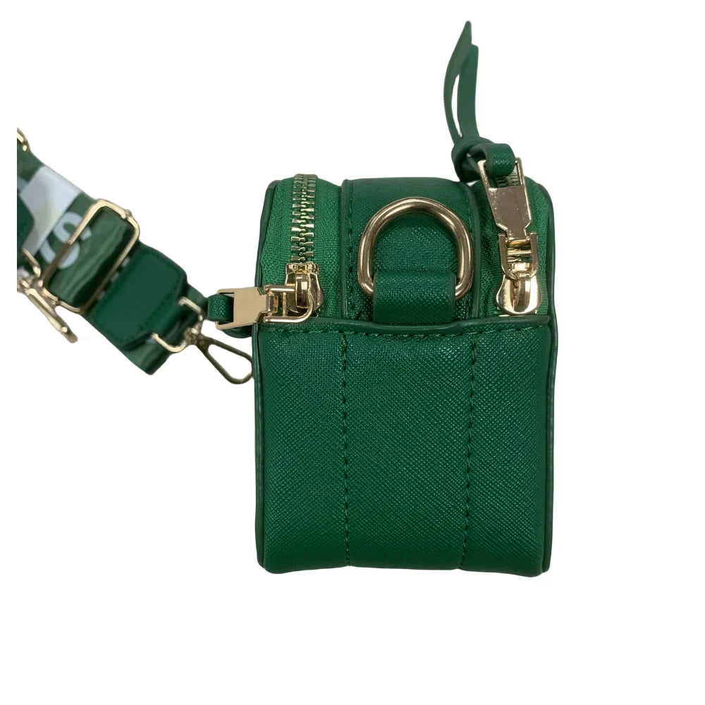 Women's Purple Leather Cross body Snapshot Bag with Logo Chain Strap