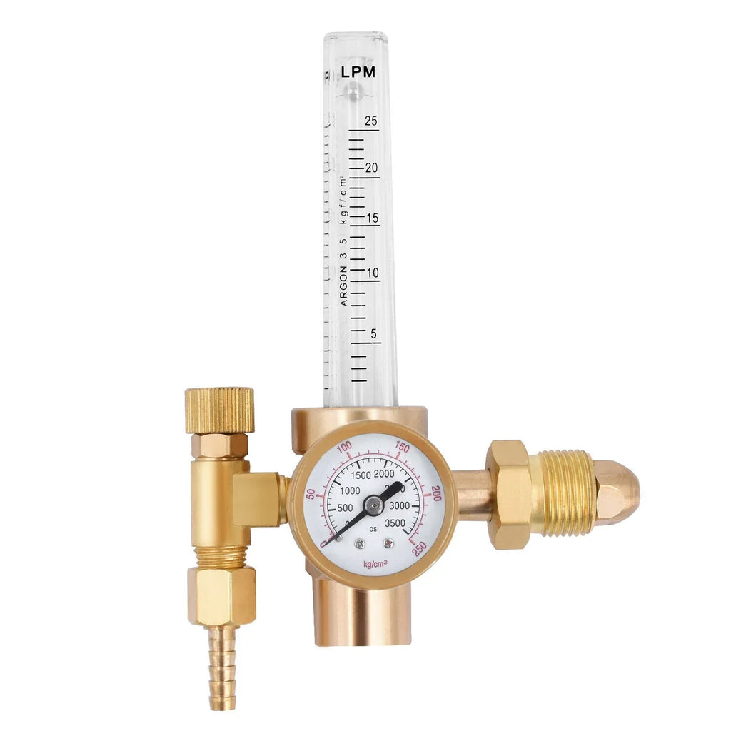 HITBOX Argon CO2 CGA 580 MIG TIG Welder Flow Meter Welding Gas Regulator Gauge with Box