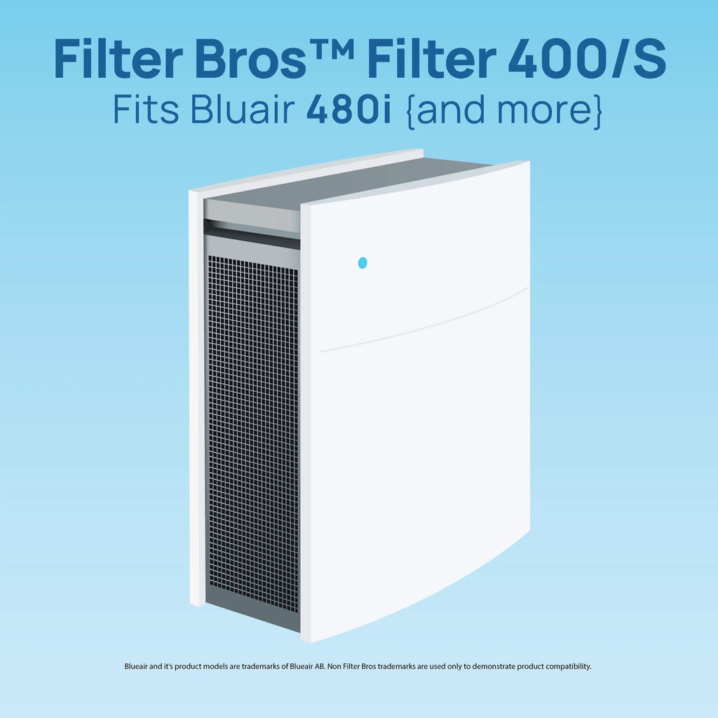 Filter Bros BA-400 Compatible With BLUEAIR 400 Classic Series HEPA Replacement Particle Filter For 480i, 402, 403, 405, 410, 450E, 455EB