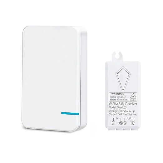 Smart Light Switch - Thinkbee 2.4Ghz WiFi Wireless Light Switch kit, Compatible with Alexa, Google Assistant and IFTTT, Outdoor 1969ft Indoor 164ft Remote Control, No Hub Required, Ceiling LED Lamp