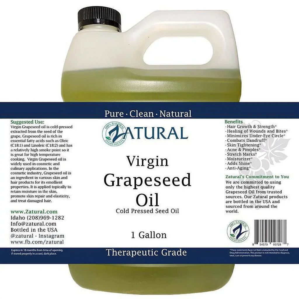 GrapeSeed Oil-Cold Pressed, Virgin, Undiluted, 100% Pure Grape Seed Oil (128 Ounce (1 Gallon))