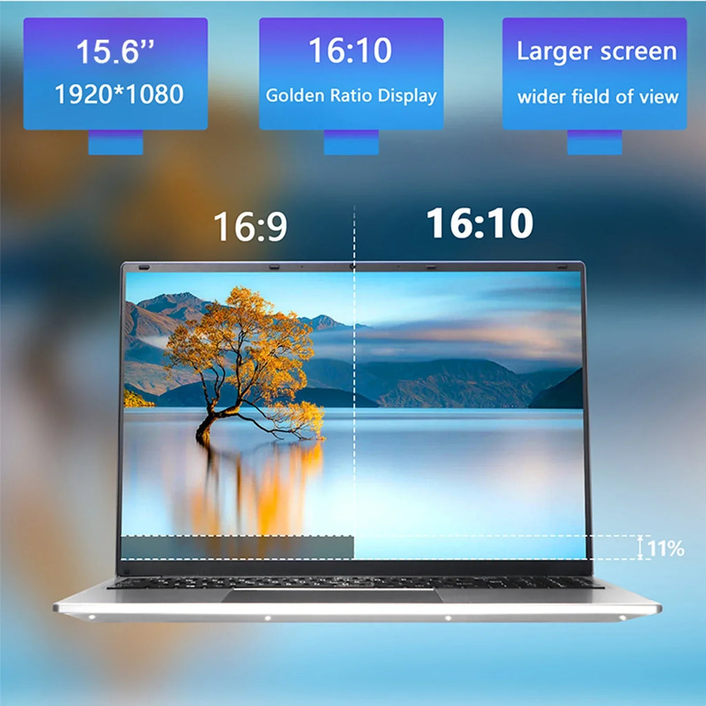 KUU Yepbook-2 Laptop Ultra Slim 15.6" Laptop Windows 11, Intel N95 16GB RAM 1TB SSD Laptop With Bluetooth,HDMI