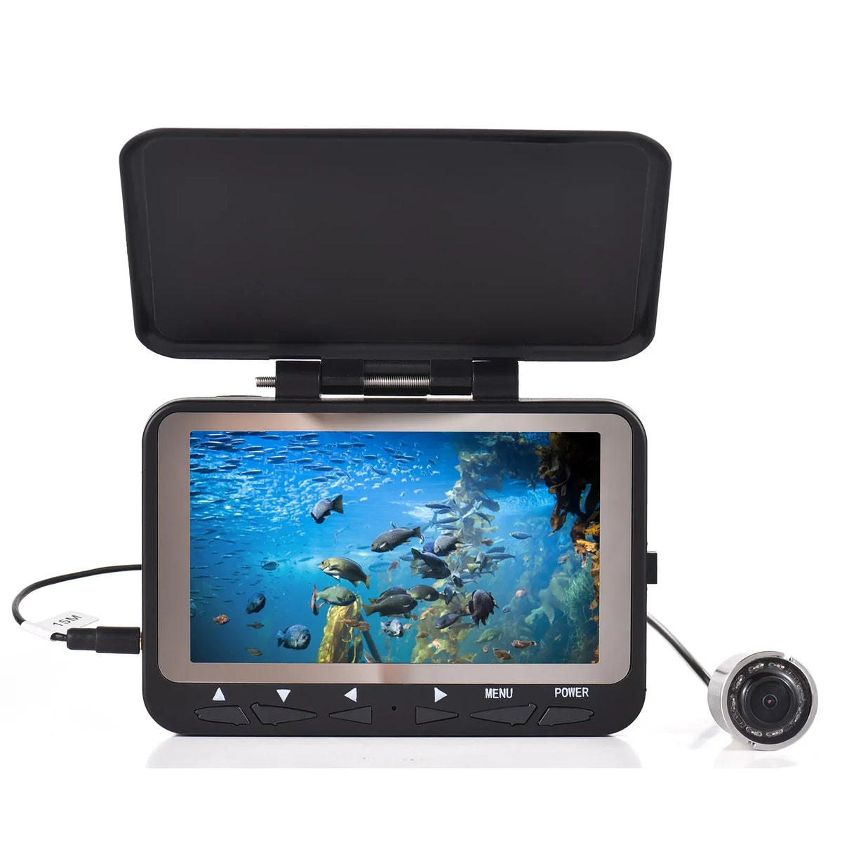 Lixada Underwater Fishing Camera 15M/30M LCD Fish Finder 1200TVL 8PCS IR LED Night Vision for Ice Boat Fishing