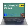 Lenovo Ideapad 5 Pro Laptop, 16 inch 2.5K QHD IPS Display, AMD Core Ryzen 5 5600H, 8GB RAM, 1TB SSD, Wi-Fi, Bluetooth, Windows 11, Bundle with JAWFOAL