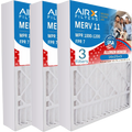 16x25x3 Air Filter MERV 11 Comparable to MPR 1000, MPR 1200 & FPR 7 Compatible with Lennox X0581 Air Filter 3 Pack16x25x3 by AIRX FILTERS WICKED CLEAN AIR.