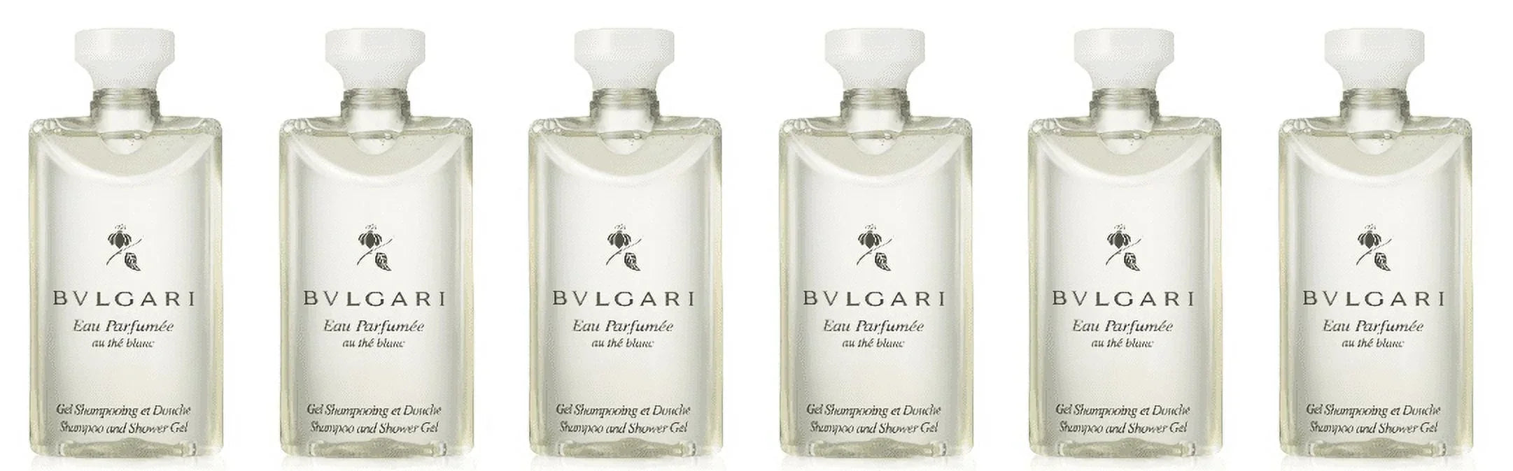 Bvlgari au the blanc (white tea) Shampoo and Shower Gel 2.5 Oz Set of 6