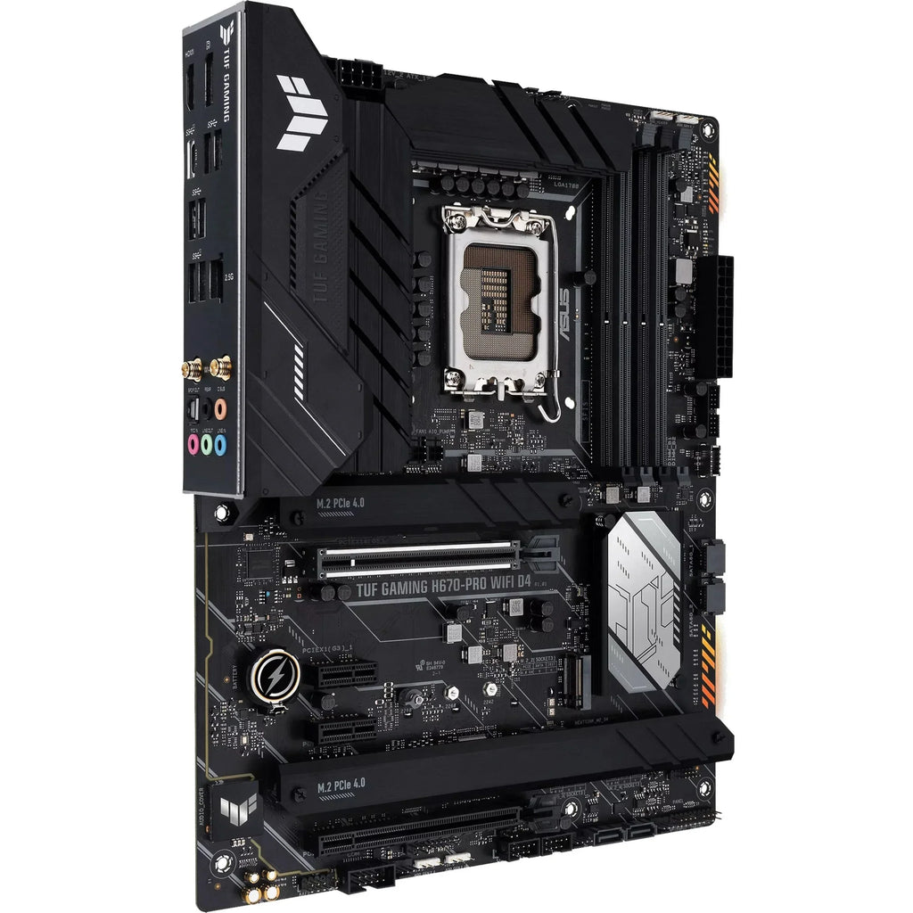 ASUS TUF GAMING H670-PRO WIFI D4 LGA 1700 (Intel 12th &13th Gen) ATX Gaming Motherboard (PCIe 5.0, DDR4, 14+1 DrMOS, 4xPCIe 4.0 M.2 Slots, WiFi 6, 2.5 Gb LAN, Front USB 3.2 Gen 1 Type-C)