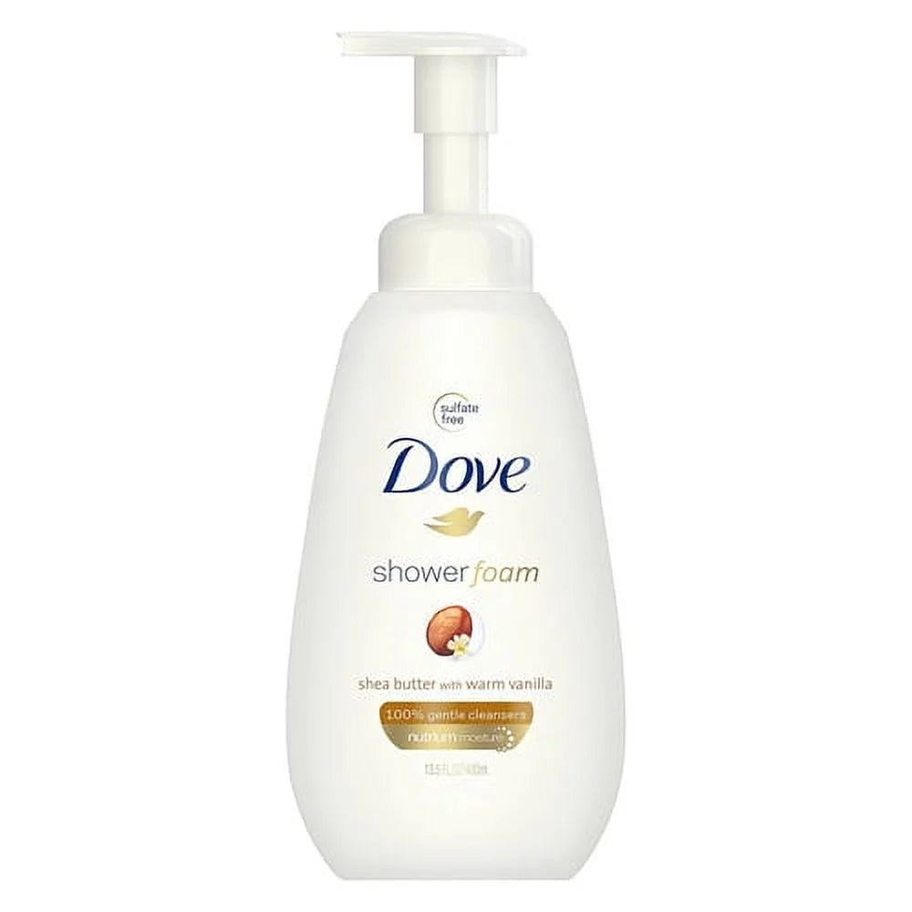 Dove Shower Foam Shea Butter with Warm Vanilla Foaming Body Wash, 13.5 Oz, 3 Pack