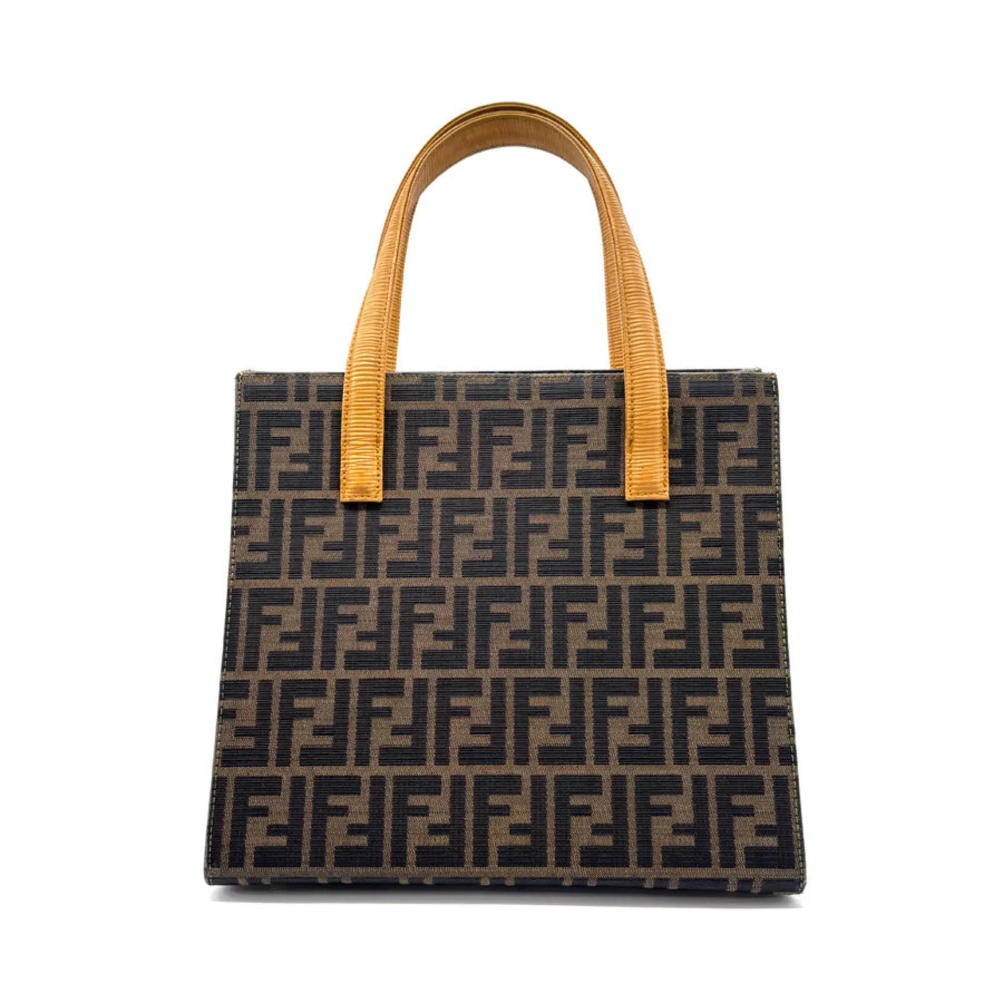 Pre-Owned FENDI Handbag Shoulder Bag Zucca Canvas/Leather Brown x Beige Unisex (Good)