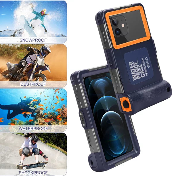 UrbanX Professional [15m/50ft] Swimming Diving Surfing Snorkeling Photo Video Waterproof Protective Case Underwater Housing for Sony Xperia X Performance And all Phones Up to 6.9 Inch LCD with Lanyard
