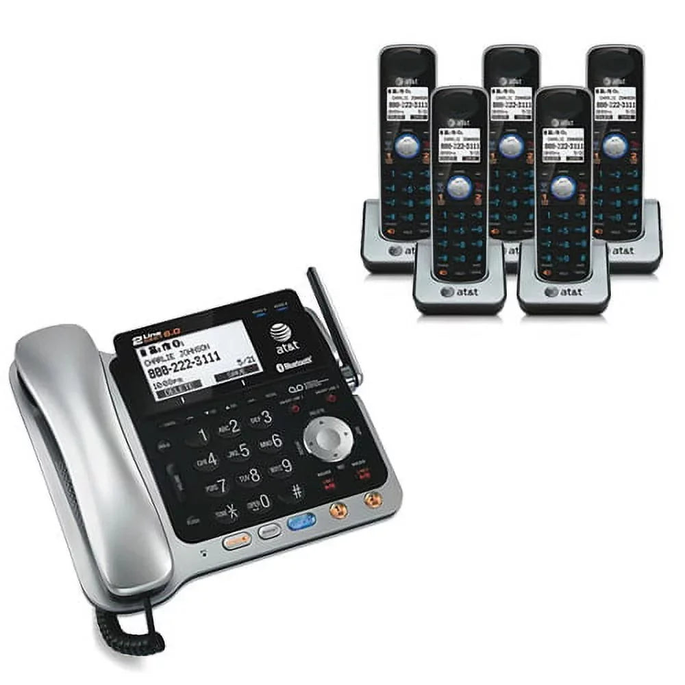 AT&T TL86109 + (4) TL86009 DECT 6.0 Digital Answering System w/ 2-Line Operation