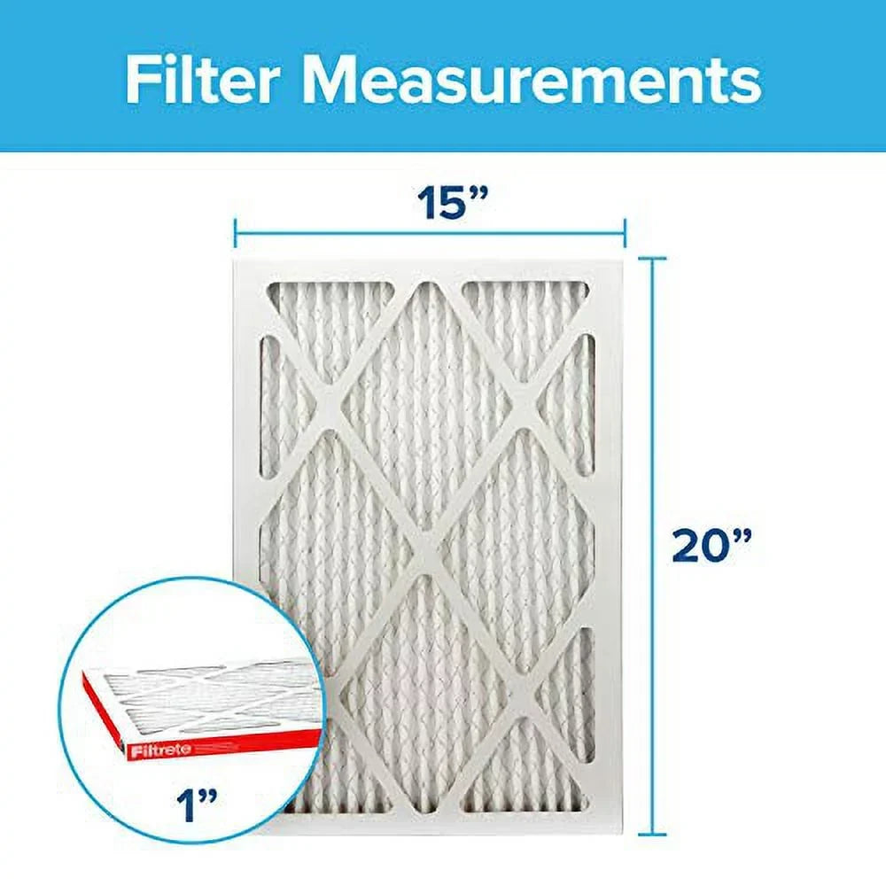 Filtrete 15x20x1, AC Furnace Air Filter, MPR 1000, Micro Allergen Defense, 6-Pack (exact dimensions 14.81 x 19.81 x 0.81)