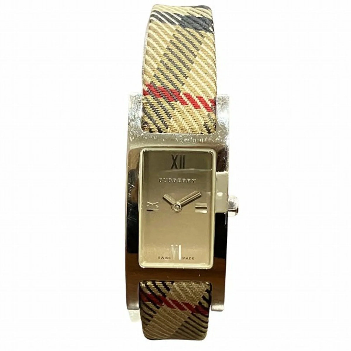 Pre-Owned Burberry BU1015 Quartz Check Square Watch Women's (Good)