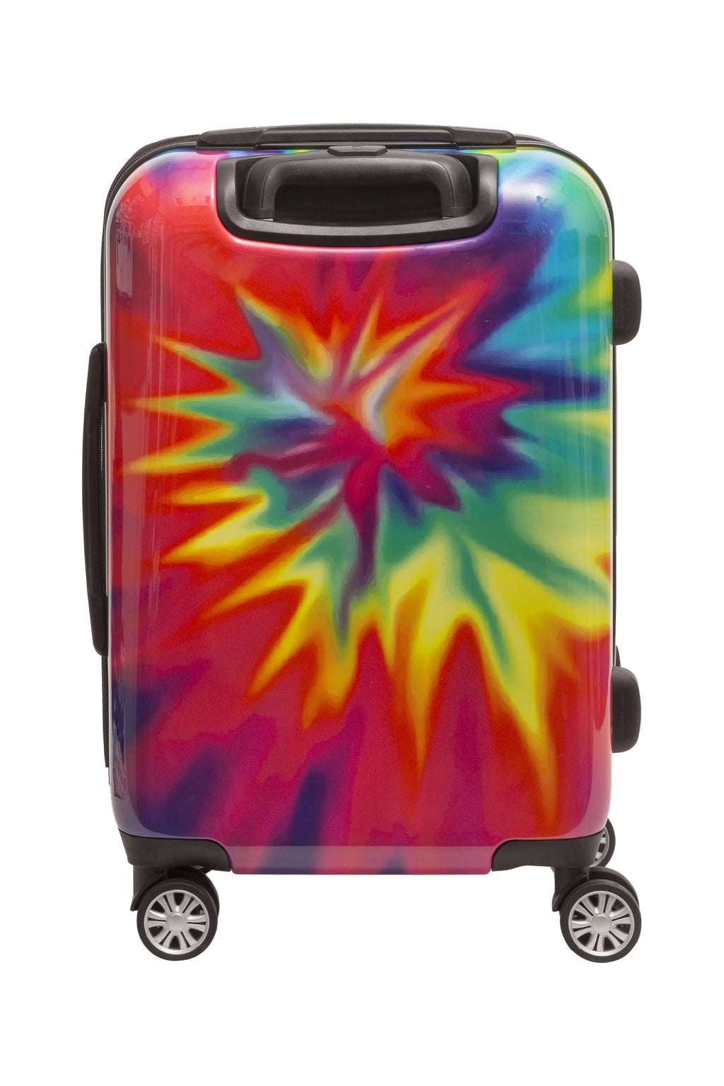 Tie Dye 22 Inch Rolling Luggage, Rainbow Swirl Hardshell Carry On Suitcase with Wheels, Tie-Dye