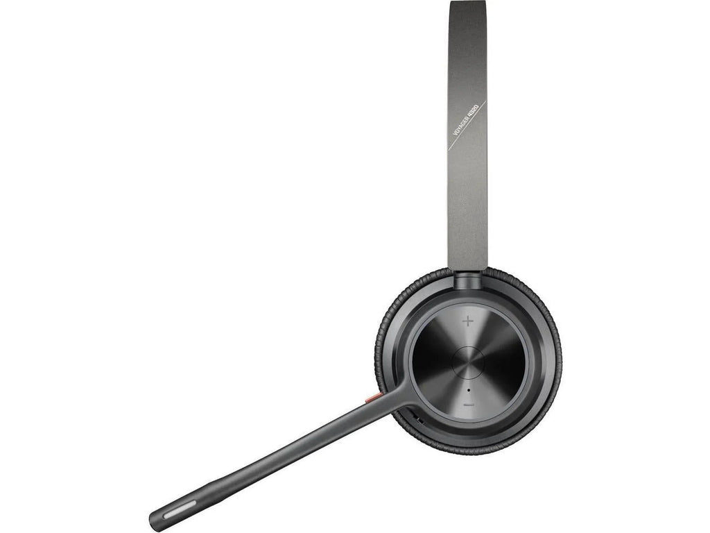 Poly Voyager 4320 USB-A Headset - Siri, Google Assistant - Stereo, Mono - USB Type A, USB Type C - Wireless - Bluetooth - 300 ft - 20 Hz - 20 kHz - On-ear - Binaural - Ear-cup - 4.92 ft Cable - Ele...