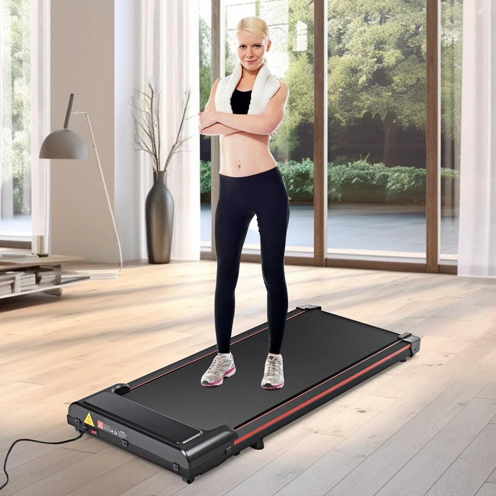 Seizeen Portable Walking Pad, 47''L Under Desk Treadmill Small Size for Home Office, 0.6-3.8MPH Speed for Walking & Jogging, 300lbs Capacity, LED Display, Remote Control