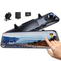 Pre-Owned Pelsee 12" 4K Mirror Dash Cam Backup Camera with Free 32GB Card & GPS, Smart Rearview Mirror for Cars & Trucks, Full HD Front and Rear View Dual Cameras, Night Vision,Parking Assistance