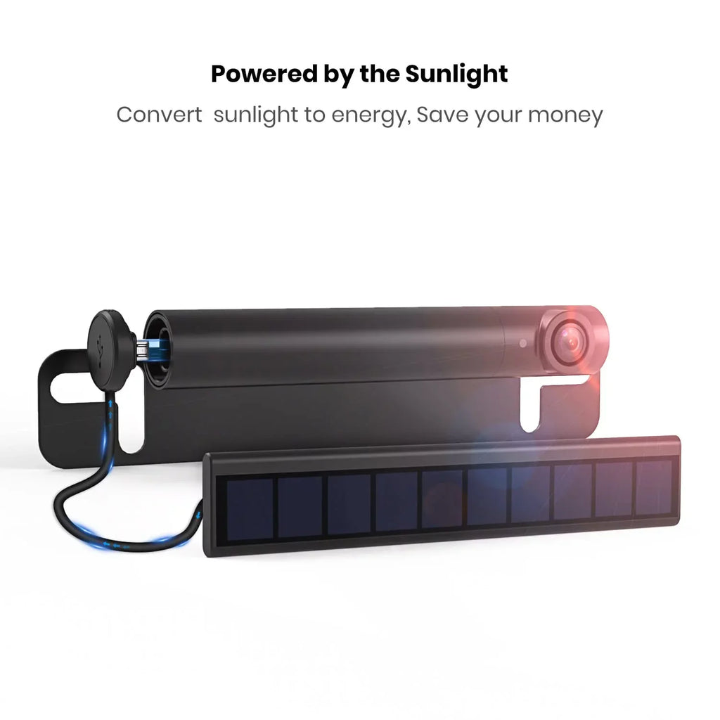 Auto-Vox Solar Wireless Backup Camera for Campervans, 2 Channel Wireless License Plate Back Up Rear View Camera with Solar Panel for Trucks Trailers (TW1)