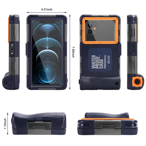 UrbanX Professional [15m/50ft] Swimming Diving Surfing Snorkeling Photo Video Waterproof Protective Case Underwater Housing for Tecno F2 LTE And all Phones Up to 6.9 Inch LCD with Lanyard