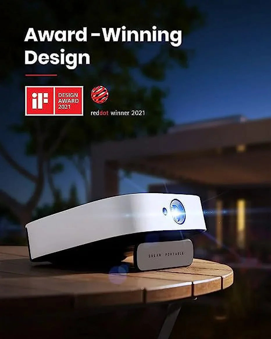 Open Box Anker Nebula Solar Portable 1080p Projector FHD 400 ANSI Lumen D2131121 - White