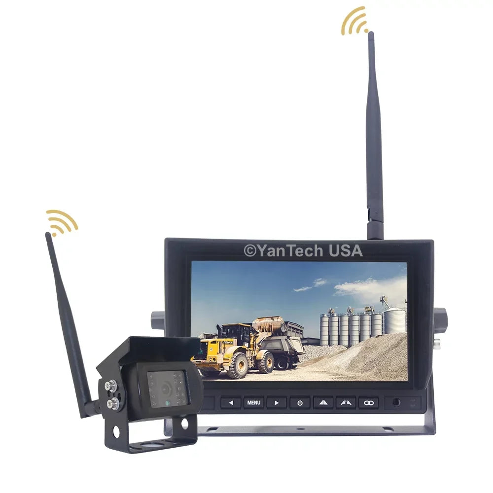 Digital Wireless 2.4G 7" Rear View Backup Camera Monitor RV Trailer Harvester