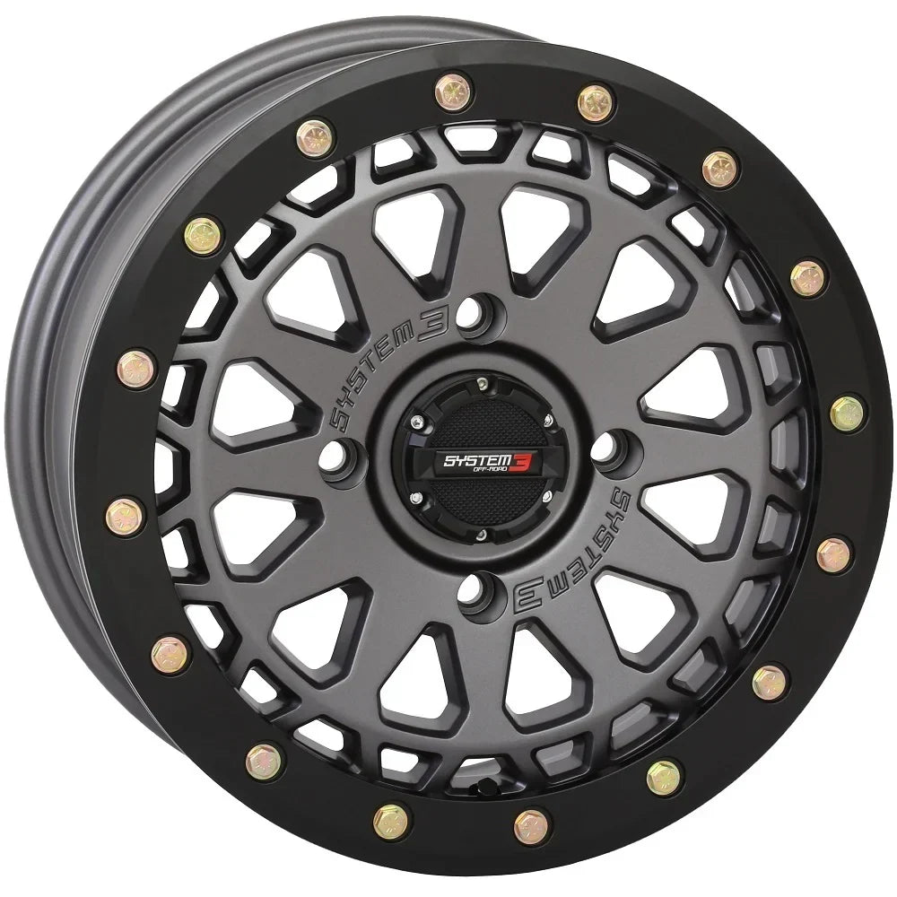 System 3 SB-6 15" Wheels Gunmetal (4+3) 32" Trail Saw 2.0 Tires Can-Am Commander Maverick Renegade Outlander Defender
