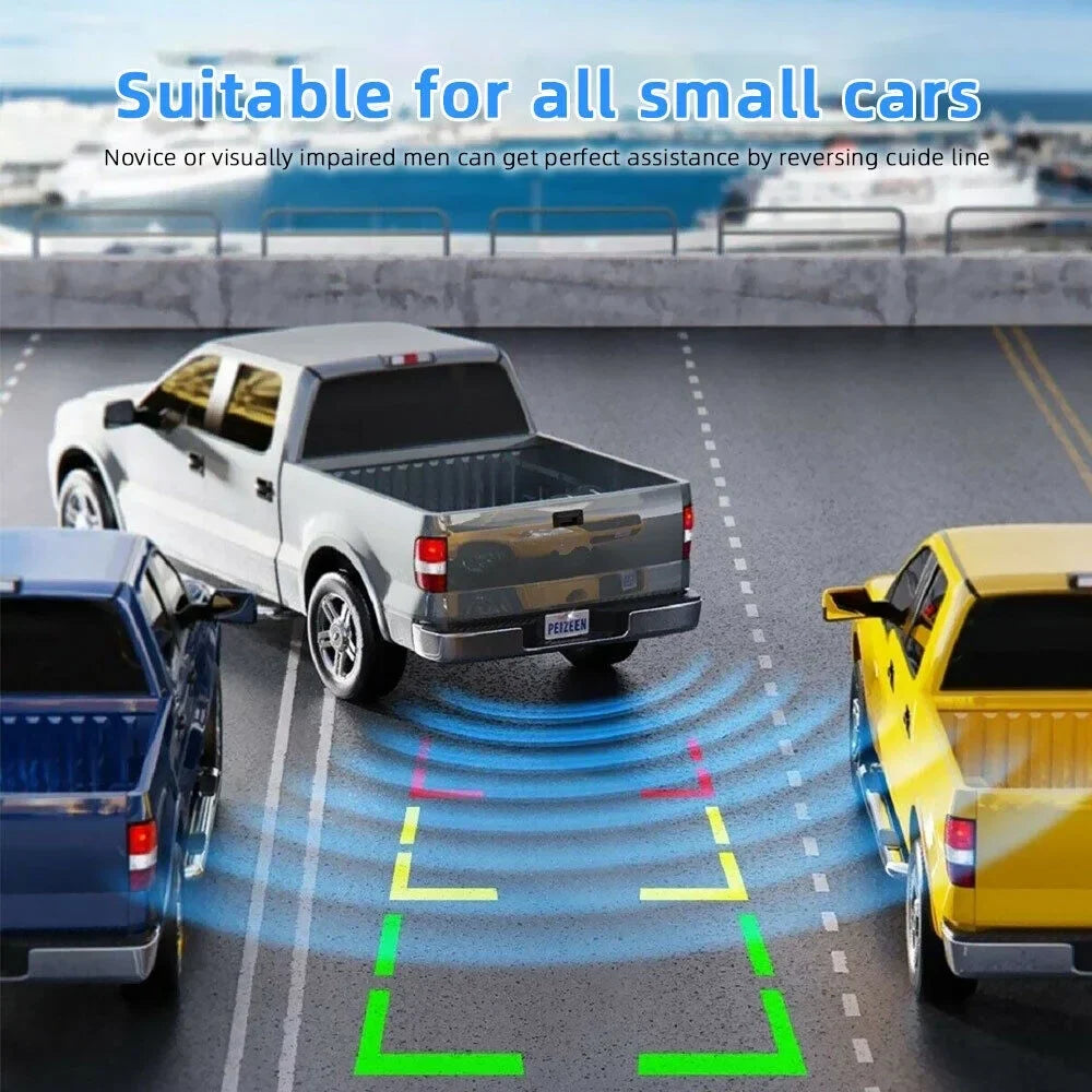 Backup Camera 4.3 Inch HD 720P Car Backup Camera for Cars, Trucks, Pickups, Suvs Easy Installation Waterproof Night Vision 8 LED Rear Backup Camera One Power System Reverse/Continuous Use Grid Lines